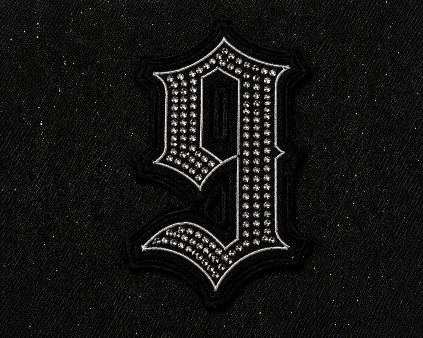 9 Oversized Rhinestone Shorts (Obsidian Black)