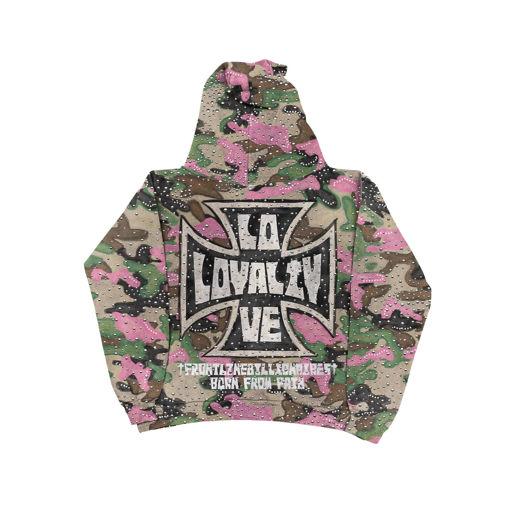 Pink Camo Rhinestone Hoodie