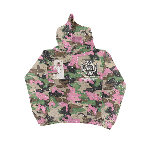 Pink Camo Rhinestone Hoodie